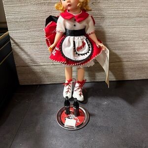 Vintage Style Red & White Soda Shop Girl Doll Coke cola